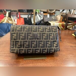 *Sold* Fendi vintage zucca zip pouch